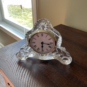 Antique Crystal Clock w/ Gold Detailing